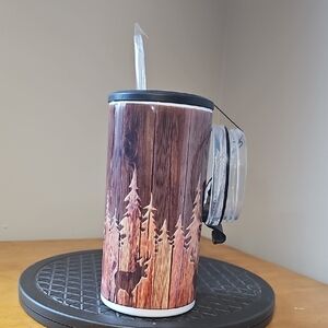 Woodland Deer Tumbler with Straw